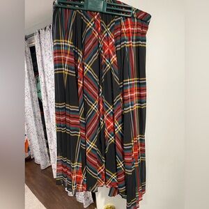 J. Crew Black and Red Plaid Maxi Skirt